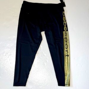 Bebe Sport Black and gold leggings